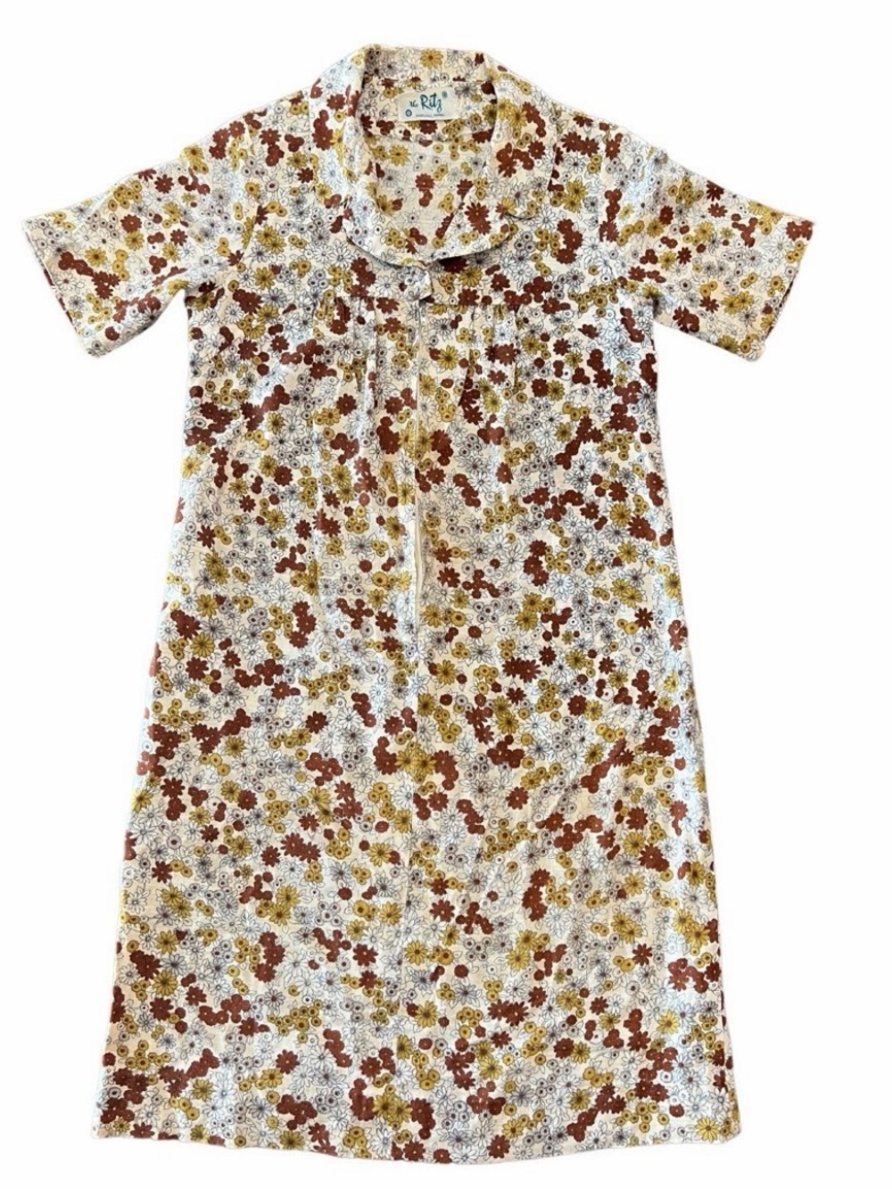 Vintage 60s 70s The Ritz Honolulu Hawaii Floral Mod Dress Small